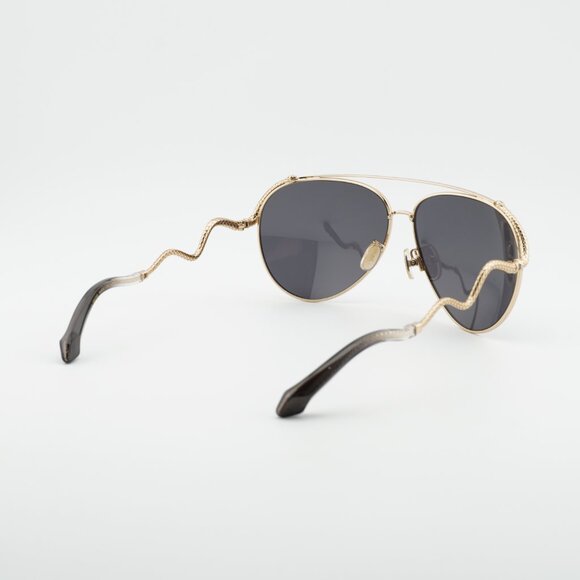 Roberto Cavalli SRC090M 0300 Sunglasses Gold Aviator Frame, Grey Lenses main image 9